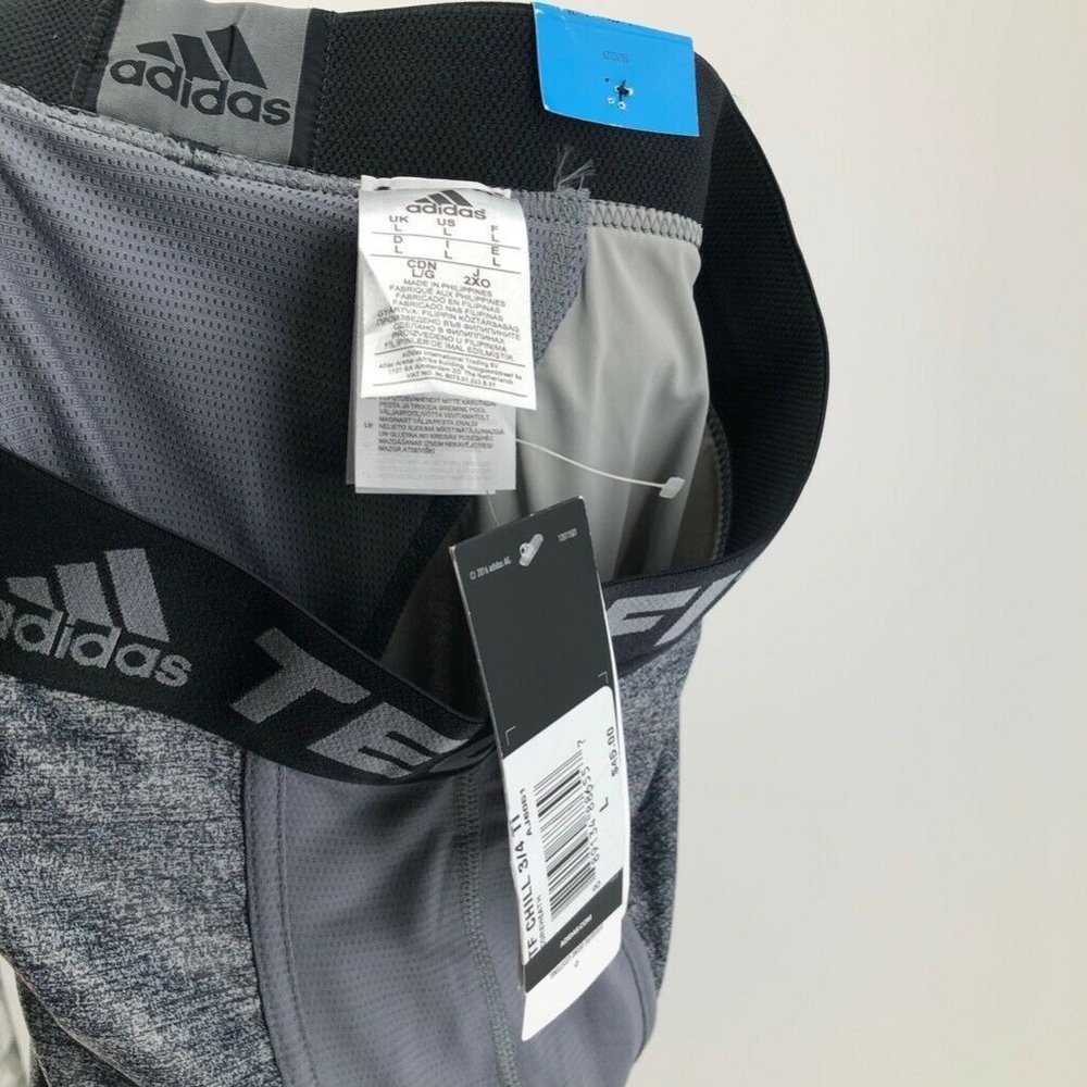 Adidas Climachill Mens 3/4 Tights Gray TechFit L - Picture 10 of 11